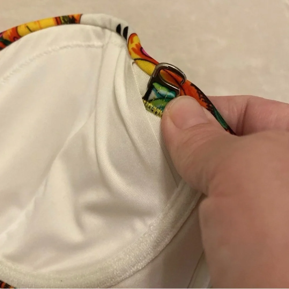 Victoria's Secret White Floral Twist Bandeau Bikini. Flawed See Photos